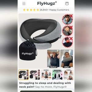 FlyHugz Gray Travel Neck Pillow